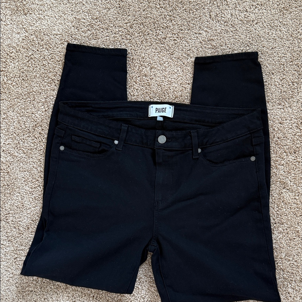 Paige Women's Jet Black Skinny Jeans - Verdugo Ankle